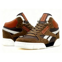 Reebok Classic Leather Mid Brown White с мехом