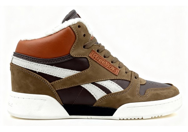 Reebok Classic Leather Mid Brown White с мехом