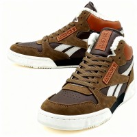 Reebok Classic Leather Mid Brown White с мехом